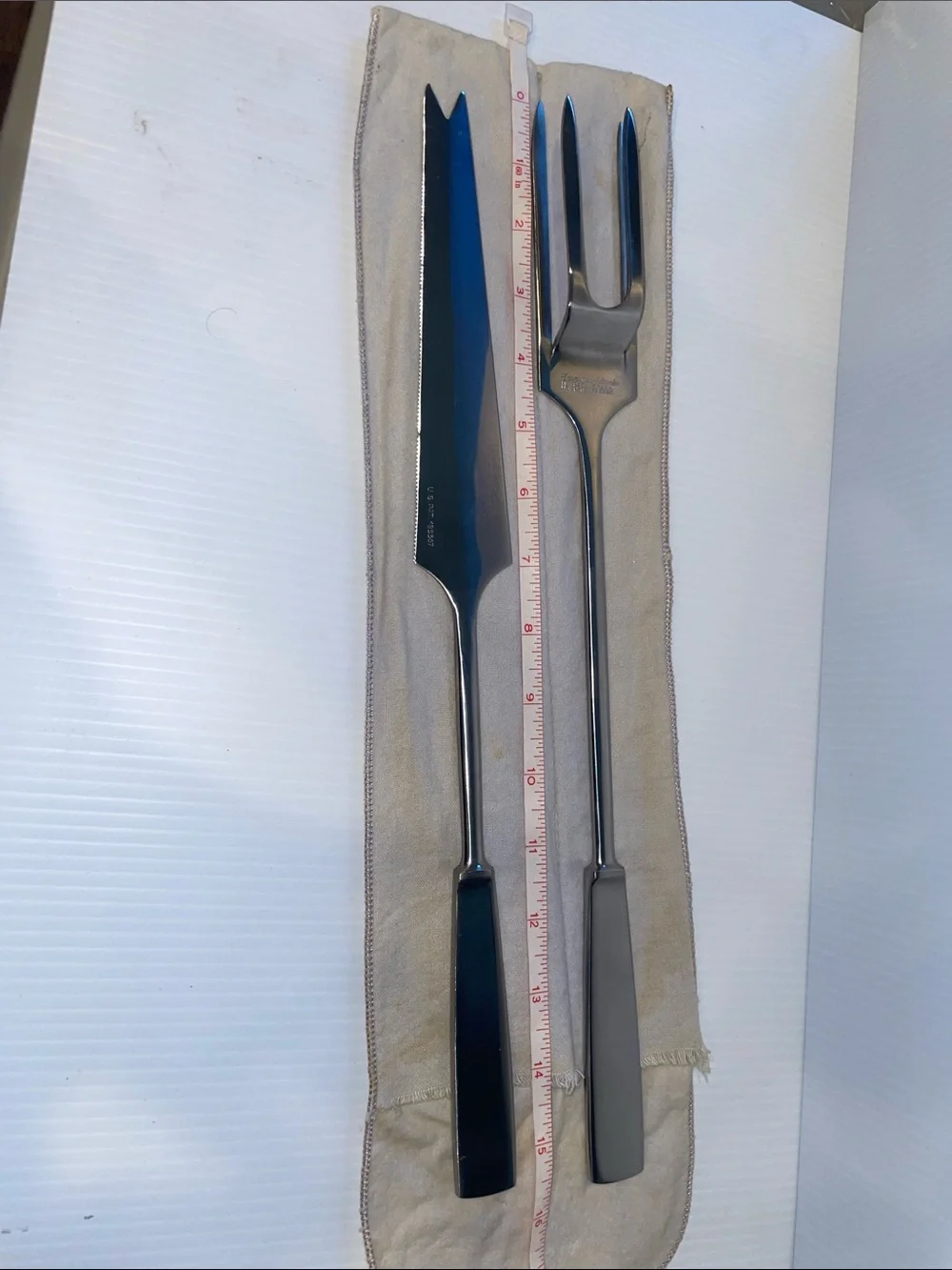 Capri Italy Stainless Steel Carving Knife and Fork Set